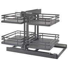 Modern 26-3/8" Steel 2-Tier Pull Out Solid Bottom Organizer for Blind Corner Cabinets with Soft Close