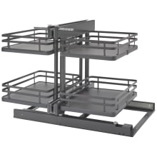 53PSP Series Pull Out 2 Tier Blind Corner Kitchen Cabinet Organizer with Soft Close for 15 Inch Cabinet Opening