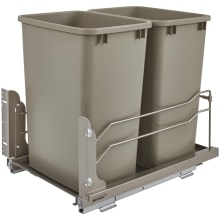 Modern 22-1/4" Steel Bottom Mount Double Pull Out Waste Container with Soft Close