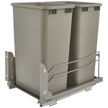 53WC Series Bottom Mount Double Bin Trash Can with Soft Close - 50 Quart Capacity