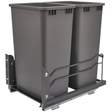 53WC Series Bottom Mount Double Bin Trash Can with Soft Close - 50 Quart Capacity