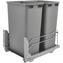 Modern 22-1/4" Steel Bottom Mount Double Pull Out Waste Container for Full Height Cabinets with Soft Close