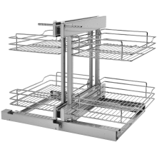 5PSP Series Pull Out 2 Tier Blind Corner Kitchen Cabinet Organizer with Soft Close for 15 Inch Cabinet Opening