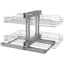 5PSP Series Pull Out 2 Tier Blind Corner Kitchen Cabinet Organizer with Soft Close for 18 Inch Cabinet Opening
