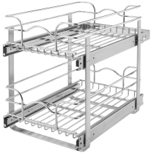 5WB Series 11-1/2 Inch Pull Out 2 Tier Cabinet Organizer Basket for 18-1/2 Inch Deep Cabinets