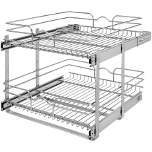 5WB Series 20-1/2 Inch Pull Out 2 Tier Cabinet Organizer Basket for 22-1/4 Inch Deep Cabinets