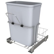 Classic 16-7/16" Under Sink Chrome Steel Pull Out Waste Container with Rear Basket Storage