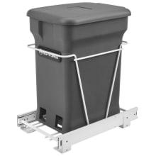 Classic 16" White Steel Pull Out Compost Container with Rear Basket Storage