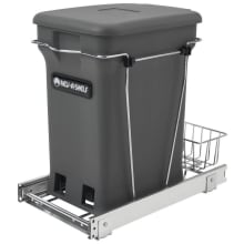 Classic 18-15/16" Chrome Steel Pull Out Compost Container with Rear Basket Storage