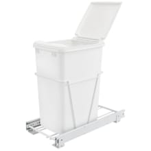 Classic 22-5/16" White Steel Pull Out Waste Container with Included Lid