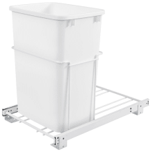RV Series Bottom Mount Single Bin Trash Can with Rear Storage and 3/4 Extension Slides - 35 Quart Capacity
