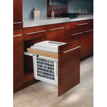 Vanity Top Mounted Hamper Wood Pull Out with Lid