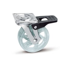 Contemporary Series 2-15/16" Diameter 88 lbs Max Weight Caster with Square Mounting Plate and Brake