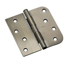 4 Inch x 4 Inch Plain Bearing Square and 5/8 Inch Radius Corner Mortise Door Hinge - Three Hinges