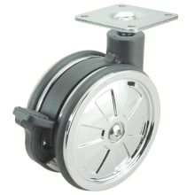 Design Series 2-15/16" Diameter 110 lbs Max Weight Caster with Square Mounting Plate and Brake
