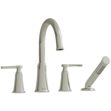 Momenti Deck Mounted Roman Tub Filler with Built-In Diverter - Includes Hand Shower