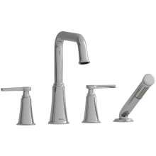 Momenti Deck Mounted Roman Tub Filler with Built-In Diverter - Includes Hand Shower