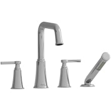 Momenti Deck Mounted Roman Tub Filler with Built-In Diverter - Includes Hand Shower