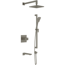 Reflet Thermostatic Shower System with Shower Head, Shower Arm, Hand Shower, Hose, and Valve Trim