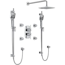 Venty Thermostatic Shower System with Shower Head, Hand Showers, Slide Bars, Bodysprays, Shower Arm, Hoses, Valve Trim, and Rough-in Valve
