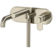 Arca Wall Mounted Tub Filler with Built-In Diverter - Includes Hand Shower