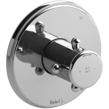 Classic Three Function Thermostatic Valve Trim Only with Single Cross Handle and Integrated Diverter - Less Rough In
