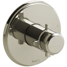 Momenti Two Function Thermostatic Valve Trim Only with Single Cross Handle and Integrated Diverter - Less Rough In
