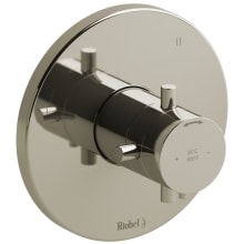 Riu Dual Function Thermostatic Valve Trim Only with Single Cross Handle and Integrated Diverter - Less Rough In
