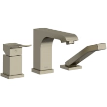 Zendo Deck Mounted Roman Tub Filler with Built-In Diverter - Includes Hand Shower