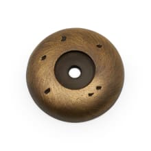 Distressed Rustic 1 9/16" (1.563") Round Solid Brass Cabinet Drawer Knob Backplate