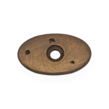 Distressed Rustic 1 1/2" (1.5") Long Oval Solid Brass Cabinet Knob Backplate