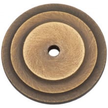 Ringed 1-5/8" Round Solid Brass Traditional Single Hole Cabinet / Drawer Knob Backplate