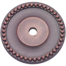 Beaded 1-5/8" Round Single Hole Solid Brass Traditional Cabinet / Drawer Knob Backplate