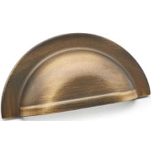 Plain 3" Center to Center Classic Farmhouse Solid Brass Cabinet Cup Handle / Drawer Cup Pull