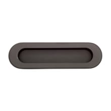 Contemporary 5.5" x 1.625" Oval Recessed Flush Sliding Solid Brass Cabinet Pull / Pocket Door Pull