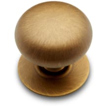 Large Plain 1-1/2" Round Classic Solid Brass Smooth Mushroom Cabinet / Drawer Knob with Base