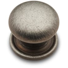 Large Plain 1-1/2 Inch Mushroom Cabinet Knob with Backplate