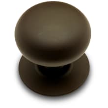 Large Plain 1-1/2" Round Classic Solid Brass Smooth Mushroom Cabinet / Drawer Knob with Base