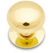 Large Plain 1-1/2" Round Classic Solid Brass Smooth Mushroom Cabinet / Drawer Knob with Base