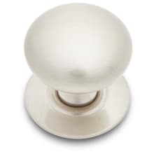 Small Plain 1-1/4" Round Solid Brass Mushroom Cabinet Knob / Drawer Knob with Base