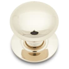 Small Plain 1-1/4" Round Solid Brass Mushroom Cabinet Knob / Drawer Knob with Base