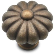 Large Melon 1-1/2" Solid Brass Flower Designer Mushroom Cabinet Knob / Drawer Knob