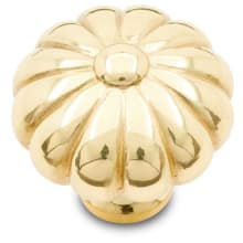 Small Melon 1-1/4" Round Flower Solid Brass Designer Mushroom Cabinet / Drawer Knob