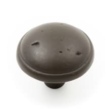 Distressed 1 3/8" Rustic Bold Solid Brass Cabinet Knob / Drawer Knob