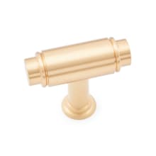 Cylinder 1 5/8" Modern Industrial T Bar Solid Brass Cabinet Knob / Drawer Bar Knob