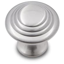 Stepped Ring 1-1/4" Round Solid Brass Mushroom Cabinet / Drawer Knob