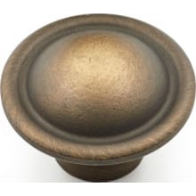 Large Traditional 1-1/2" Round Solid Brass Mushroom Cabinet / Drawer Knob