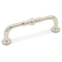 Barrel 3" Center to Center Solid Brass Traditional Cabinet Handle with Ball and Flared Feet