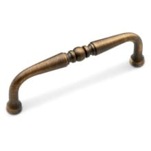 Barrel 3-1/2" Center to Center Solid Brass Traditional Knuckle Cabinet Handle / Drawer Pull