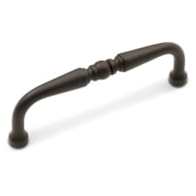 Barrel 3-1/2" Center to Center Solid Brass Traditional Knuckle Cabinet Handle / Drawer Pull